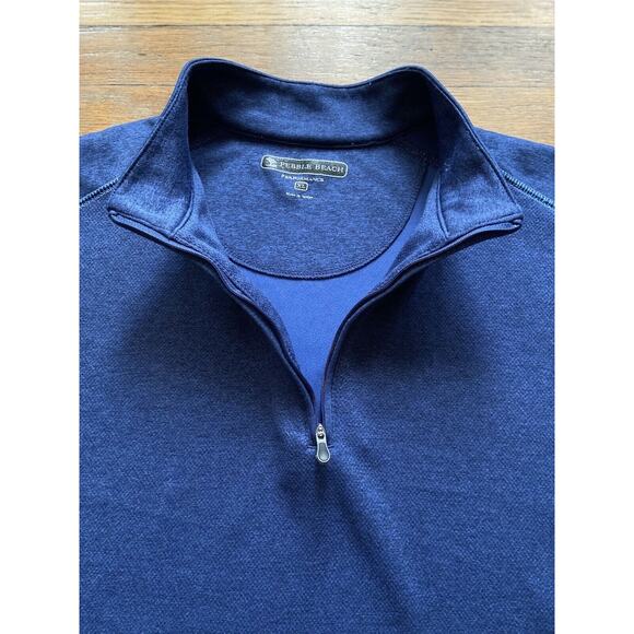 PEBBLE BEACH Performance Blue 1/4 Zip Long Sleeve Pullover sz XL - Picture 4 of 8